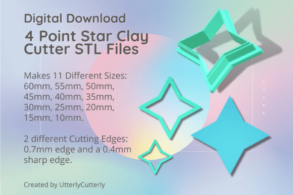 4 Point Star Clay Cutter - Celestial STL: Strategic Asset for Makers