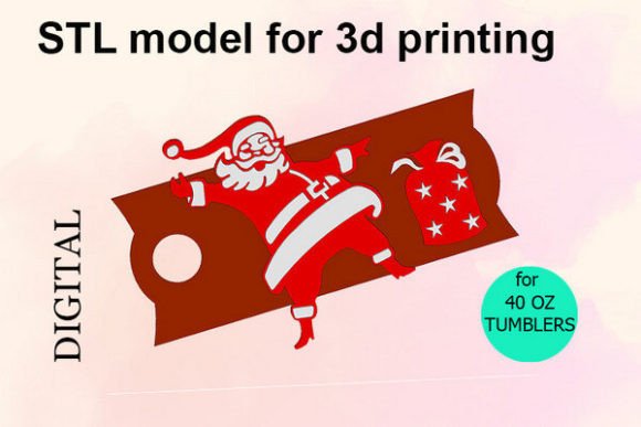 40 OZ Tumbler, Santa Claus, Topper STL: Elevating Holiday Hydration with 3D Printing
