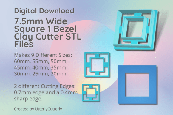 7.5mm Wide Bezel Square 1 Clay Cutter: Strategic Asset for Digital Fabrication