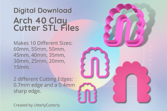 Arch 40 Clay Cutter: Bubble Arc STL Design Assets