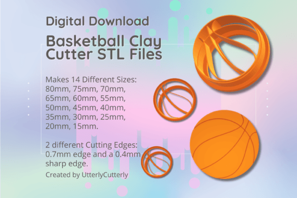 Basketball Clay Cutter STL: Sports-Themed Digital Files