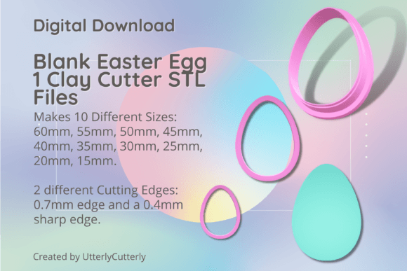 Blank Easter Egg Clay Cutter STL: Breakfast Edition