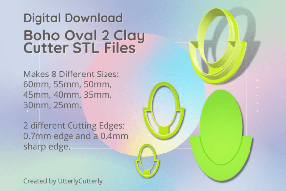 Boho Oval 2 Clay Cutter - STL Digital File: Strategic Asset for Makers
