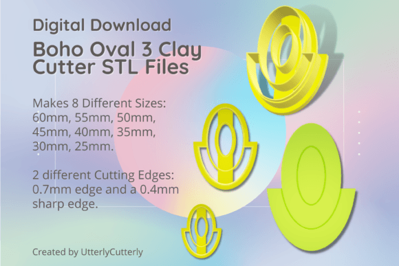 Boho Oval 3 Clay Cutter STL Digital File: A Comprehensive Guide