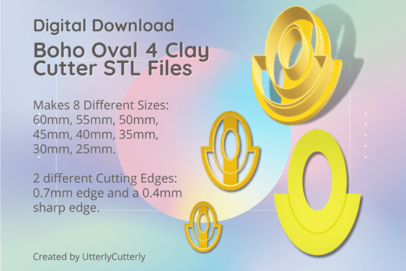 Boho Oval 4 Clay Cutter STL Digital File Guide