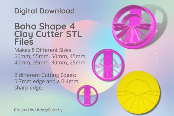 Boho Shape 4 Clay Cutter - Mid Century M: Digital STL Files for Custom Polymer Clay and Cookie Designs