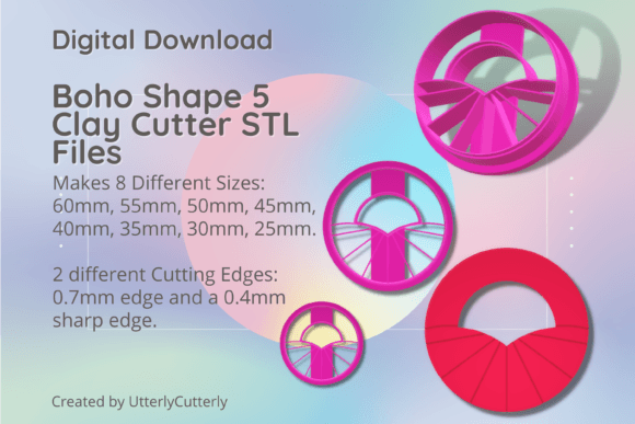 Boho Shape 5 Clay Cutter: Mid Century M STL