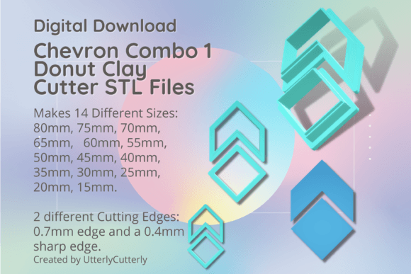 Chevron Combo 1 Clay Cutter - Geometric: Evaluating Digital STL Options for Polymer Clay and Baking