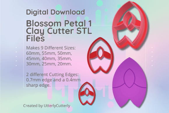 Clay Cutter STL File Blossom Petal 1 Guide