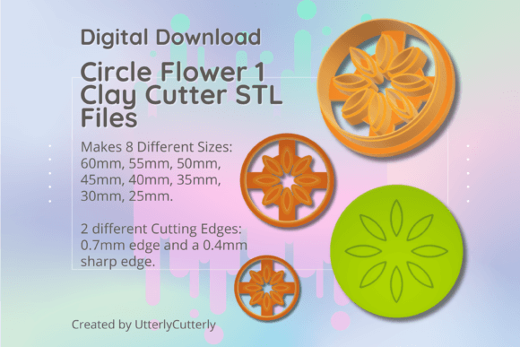 Clay Cutter STL File Circle Flower 1: Digital Download