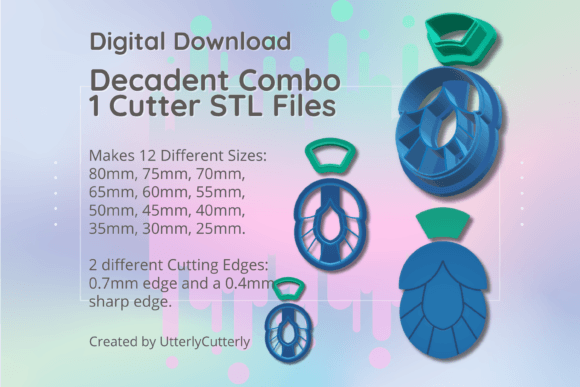 Clay Cutter STL File Decadent Combo 1