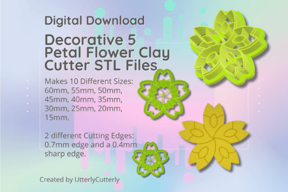 Clay Cutter STL File Decorative 5 Petal: Strategic Asset for Makers