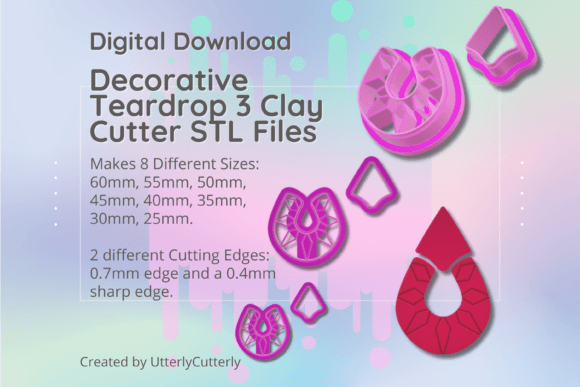 Clay Cutter STL File Decorative Teardrop