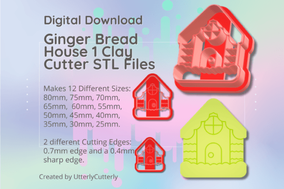 Clay Cutter STL File Gingerbread House 1: Precision Tools for Jewelry and Baking