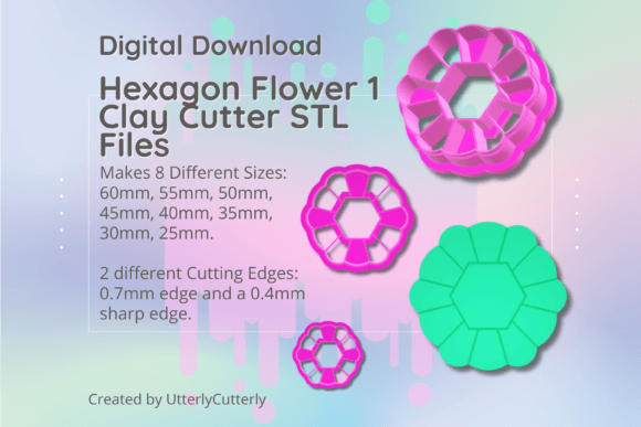 Clay Cutter STL File - Hexagon Flower 1: Strategic Digital Assets for Makers