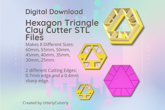 Clay Cutter STL File - Hexagon Triangle: A Digital Tool for Makers and Bakers