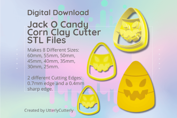 Clay Cutter STL File Jack O Candy Corn: Elevating Seasonal Craft Production with Digital Precision