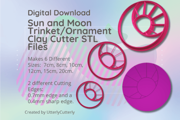 Clay Cutter STL File Large Sun and Moon: Digital Specifications and Usage Guide