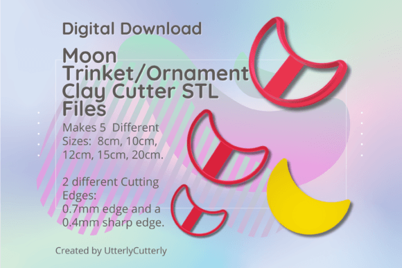 Clay Cutter STL File Moon Trinket Ornament: Technical Specifications and Practical Application