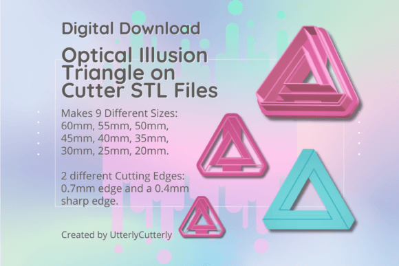 Clay Cutter STL File Optical Illusion Tr: Evaluating Digital Designs for Polymer Clay and Baking