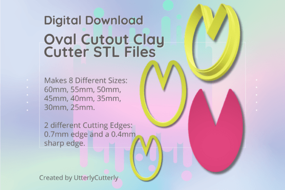 Clay Cutter STL File: Oval Cutout Ear Design