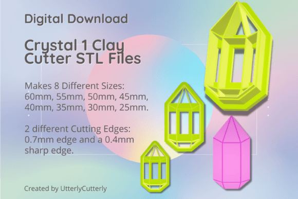 Crystal 1 Clay Cutter - Witchy Magic STL: Elevating Polymer Clay and Cookie Creations