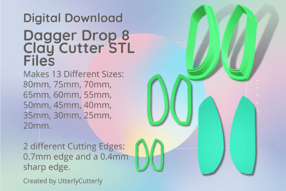 Dagger Drop 8 Clay Cutter STL: Digital Design Guide