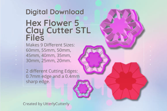Elevating Polymer Clay and Culinary Design with the Clay Cutter STL File Flower Hexagon 5