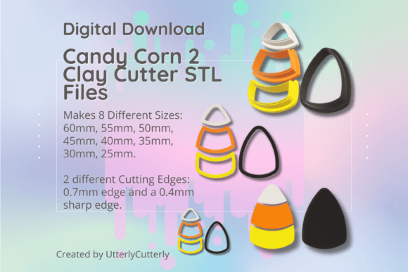 Elevating Seasonal Production with the Clay Cutter STL File Candy Corn 2 - Hall Digital Asset