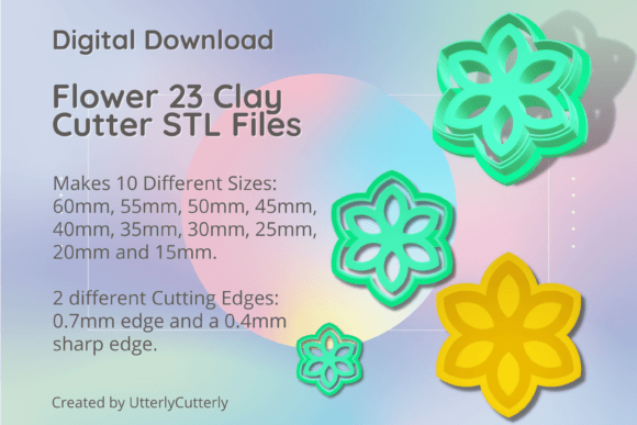 Flower 23 Clay Cutter: Embossed Spring STL