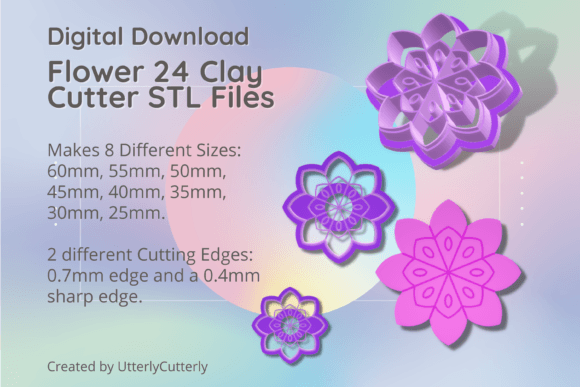 Flower 24 Clay Cutter - Botanical STL Di: Elevating Polymer Clay and Baking Projects