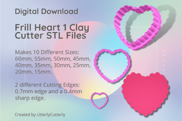 Frill Heart 1 Clay Cutter: Valentine's STL