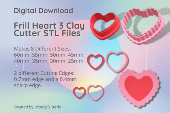Frill Heart 3 Clay Cutter - Valentines L: Optimizing Your Digital STL Files for Professional Results