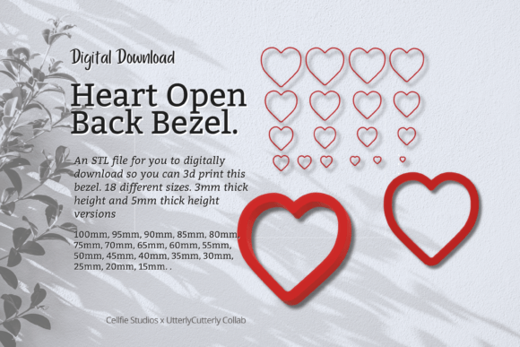 Heart 1 Open Back Bezel STL File - Digit: Versatile Resin Settings for Home Printing