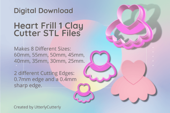 Heart Frill 1 Clay Cutter - Valentines S: A Practical Guide to Digital STL Files