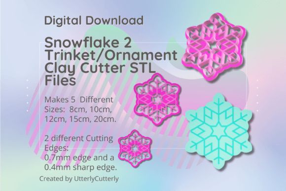 Large Snowflake Clay Cutter STL File