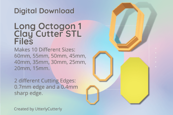 Long Octogon 1 Clay Cutter: Mid Century STL Files