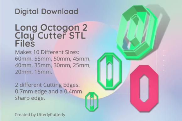 Long Octogon 2 Clay Cutter: Mid Century STL Files