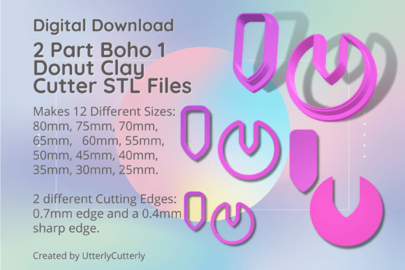 Mastering Geometric Boho Designs with the 2 Part Boho Combo 1 Clay Cutter Digital STL Pack