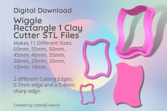 Mastering Mid-Century Aesthetics with the Wiggle Rectangle 1 Clay Cutter Digital Files