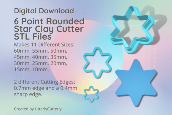Mastering Polymer Clay and Baking with the 6-Point Rounded Star Cutter STL Bundle