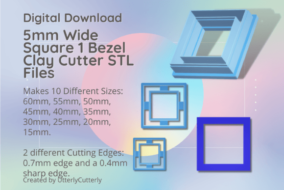 Mastering Polymer Clay and Fondant with the 5mm Wide Bezel Square 1 Clay Cutter - Mo STL Bundle
