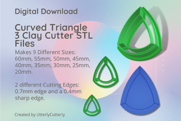 Mastering Polymer Clay Design with the Curved Triangle 3 Clay Cutter STL Bundle