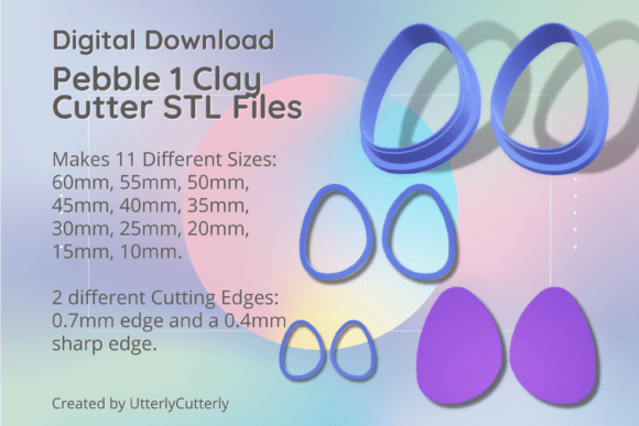 Pebble 1 Clay Cutter - Organic Digital F: Versatile STL Files for Custom Creations