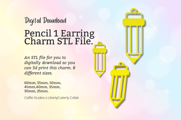 Pencil 1 Earring Charm STL File: Strategic Applications for Digital Fabrication