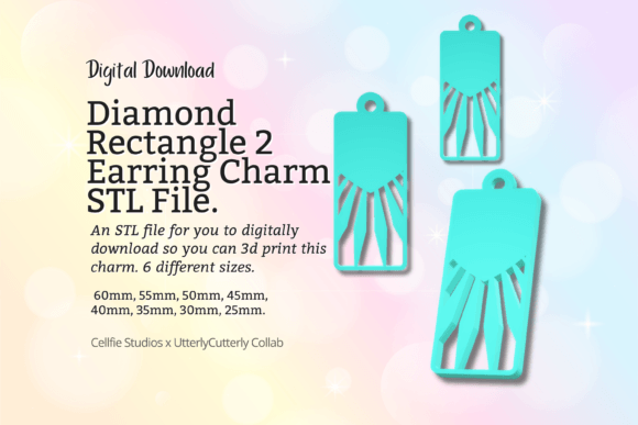 Rectangle Diamond 2 Earring Charm STL File: Evaluation and Usage Guide