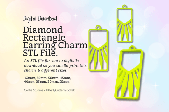 Rectangle Diamond Earring Charm STL File Guide