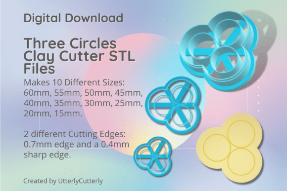 Three Circles 1 Clay Cutter: Mid Century STL Files