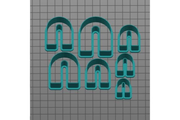 U Shape Cutter Set STL Files for Polymer Clay