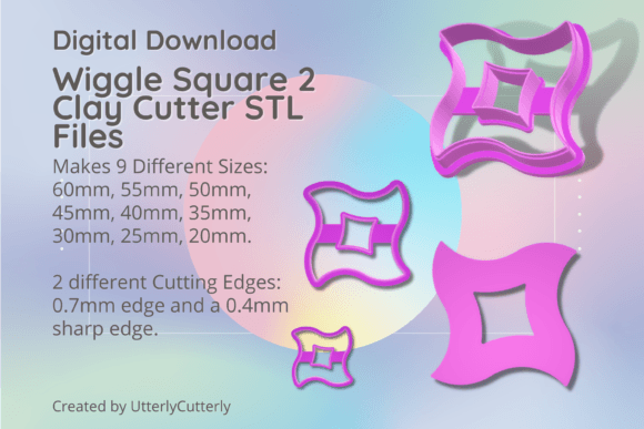 Wiggle Square 2 Clay Cutter: Mid Century Modern STL Guide